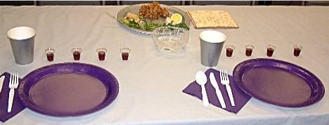 Seder place setting for two people
